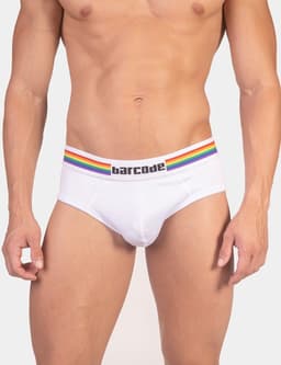 Barcode Berlin Backless Brief Pride White - MAAT XXL - Erotisch Heren Ondergoed - Slip voor Man - Sexy mannen Slip — thumbnail 2