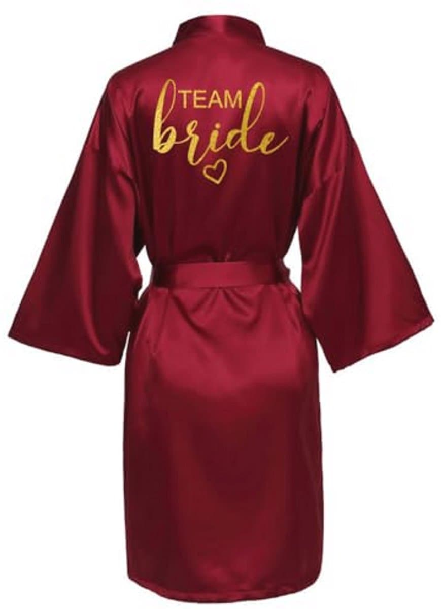 Satijnen kimono badjas voor dames - korte ochtendjas voor bruiden en bruidsmeisjes — afbeelding 1