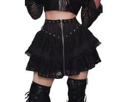 Gothic Rok Dames - Zwart Kant Korte Minirok voor Steampunk en Cosplay