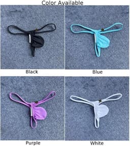 Mannen String Ondergoed - Laag Gesneden T-Back met Bulge Zak - Ademend Nylon - G-String — thumbnail 6