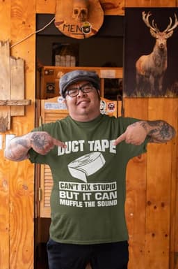 Grappig T-shirt met ducttape print voor heren en dames — thumbnail 4