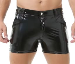 BamBella ® - Shorts - Maat l/XL - Datex Zwart korte broek SM kleding BDSM erotische heren kleding — thumbnail 4
