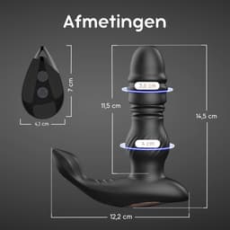 Blackdoor Collection - Stotende Anale Buttplug - Optimale Anale Verwenning - Volledig waterdicht ook voor onder de douche - Met Afstandbediening - Zwart — thumbnail 5