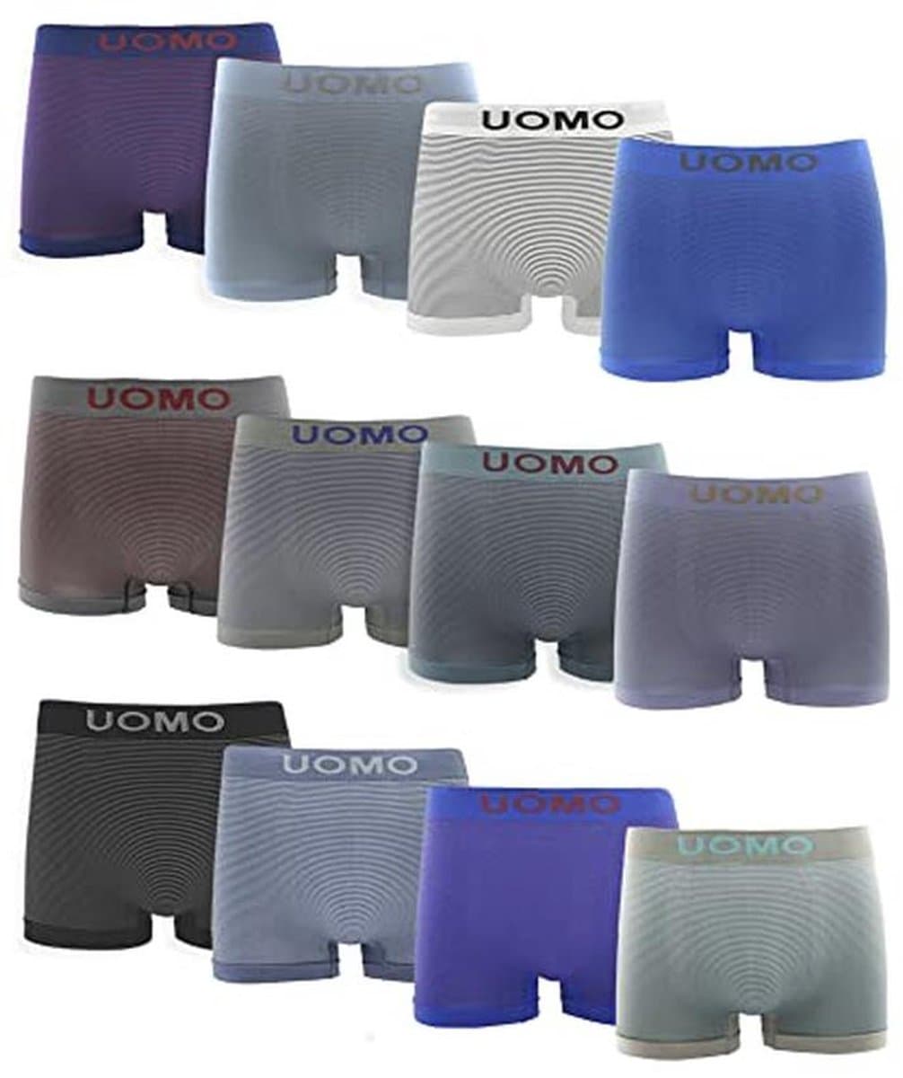Channo Seamless Men's Boxer Shorts – 12 Pieces, Soft & Comfortable, Nylon, UOMO Collection — afbeelding 1
