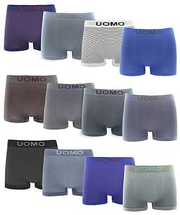 Channo Seamless Men's Boxer Shorts – 12 Pieces, Soft & Comfortable, Nylon, UOMO Collection — thumbnail 1