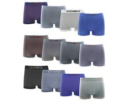 Channo Seamless Men's Boxer Shorts – 12 Pieces, Soft & Comfortable, Nylon, UOMO Collection