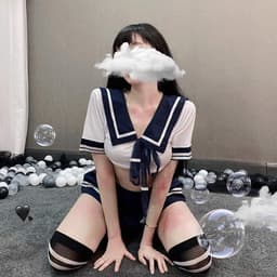 Seksuele Schooluniform Cosplay Set - Sexy Lingerie Kostuum voor Dames met Sokken — thumbnail 3
