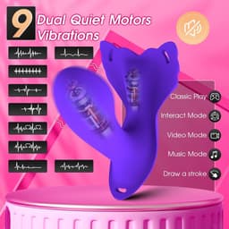 Daity Panty Wearable Vibrator Insert Dildo – G-Spot & Clitoris Stimulator, Fluisterstille Dubbele Motor, APP Control – Intiem Comfort Sex Toy voor Vrouwen – Paars — thumbnail 4