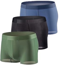 Boxershorts voor heren - Set van 3 - Ijzige zijde, mesh, sexy en ademend ondergoed - Zacht en comfortabel — thumbnail 1