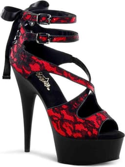 Pleaser - DELIGHT-678LC Hoge hakken - US 8 - 38 Shoes - Rood/Zwart — thumbnail 1
