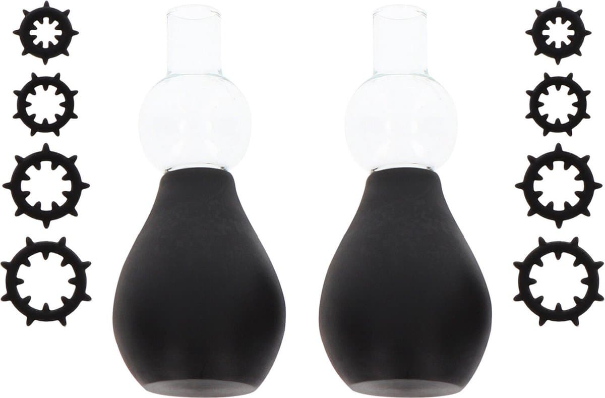 Taboom - Nipple Enlargers with 8 Rings - Pumps Nipple Zwart — afbeelding 1