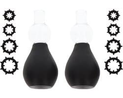 Taboom - Nipple Enlargers with 8 Rings - Pumps Nipple Zwart