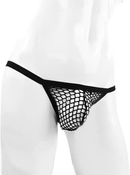 BamBella® String -S/M - kant voor mannen Erotische Sexy Lingerie Heren Zwart mannen ondergoed slip doorzichtig — thumbnail 1