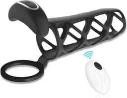 Scrotum en penis sleeve vibrator - Remote - One size - 10 standen - Kuisheidskooi — thumbnail 1