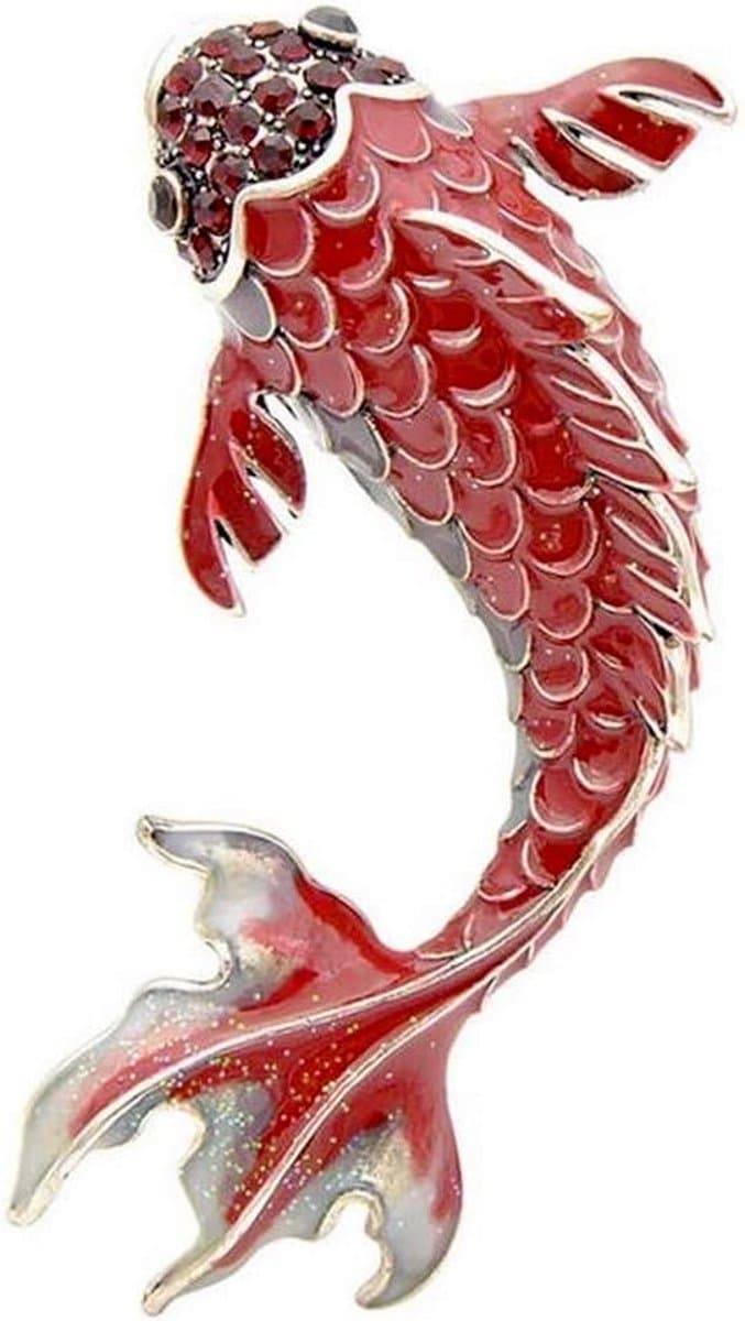 Stalen pin sieraden broche mooie goudvis., Metaal — afbeelding 1