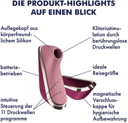 Satisfyer Traveler Battery-Line | luchtdrukvibrator | stille clitorisstimulator voor onderweg | 11 luchtdrukprogramma's | werkt op batterijen | waterdicht IPX7 | seksspeeltje voor vrouwen — thumbnail 2