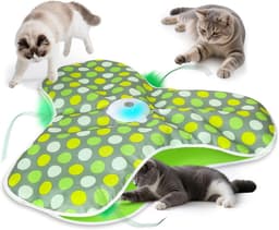 interactieve spelletjes voor katten in huis, beweegbaar kattenspel, automatisch kattenspel met veren, stimulerende spelletjes voor katten, ondersteunt USB-opladen (Groen) — thumbnail 1