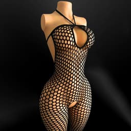 Quick Relief Bodysuit - Visnet - Erotische Body Suit - Open Kruis - Uitdagend Ondergoed - Fishnet Lingerie - Doorzichtig - Panty - One Size — thumbnail 2