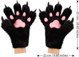 Handschoenen Leuke Vos Wolf Pluche Klauw Fluzzy Mitten Halloween Kerst Cosplay Kostuum voor Mannen Vrouwen — thumbnail 3