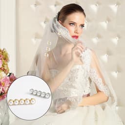 10st Magnetische Hijab Pins, Dubbelzijdige Parels Hijab Multifunctionele Parel Bruidssluier Gewichten Bruiloft Sluier Gewichten Magnetische Parels voor Vrouwen Meisjes Kleding(5 Goud & 5 Zilver) — thumbnail 5