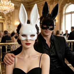 Quick Relief Bunny Masks - Erotisch Masker - Konijn Maskers - Gemaskerd Bal - Carnavals Masker - 2 stuks (Zwart/Wit) — thumbnail 4
