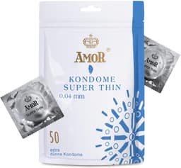 AMOR Premium super thin condooms, extra dunne wanddikte 0.04 mm, Ø 53 mm, 50 stuks — thumbnail 1