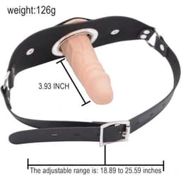 Gag Ball penis - Seks speeltje - Gag Bal mond strap masker bdsm fetish sm - gebroken wit — thumbnail 2