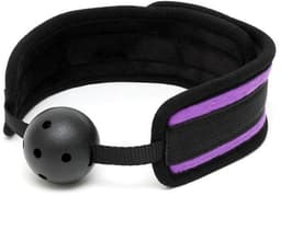 Rimba - Comfortabele ball gag - Zwart/Paars - Verstelbaar — thumbnail 4