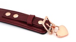 Liebe Seele - Wine Red Curved Collar Met leiband En hartvormig slot - Luxe ontwerp collar — thumbnail 4