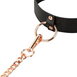 Rosy Gold - Halsband met Leash - Zwart — thumbnail 4