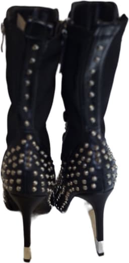 RUON- HALFHOOG LAARSJE-SILVER STUDS-NAALDHAK 9 CM-IMITATION/MASH-40 — thumbnail 4