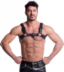 665 Vegan - Bulldog Harnas - PU Leer - Zwart - Maat 2XL — thumbnail 1