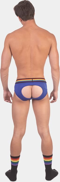 Barcode Berlin Backless Brief Pride Royal - MAAT XL - Erotisch Heren Ondergoed - Slip voor Man - Sexy mannen Slip — thumbnail 4