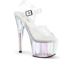 Pleaser - ADORE708HT Sandaal met enkelband, Paaldans schoenen - US 8 - 38 Shoes - Transparant