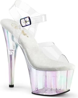 Pleaser - ADORE708HT Sandaal met enkelband, Paaldans schoenen - US 8 - 38 Shoes - Transparant — thumbnail 1