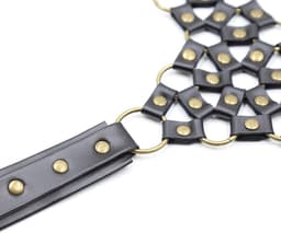 Fixxx - Harnasje met collar - PU-Leder - Verstelbaar - One Size - Zwart — thumbnail 7