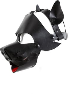 Kiotos Leather - Puppy Masker - Dog Hood - Kunstleer - Zwart — thumbnail 2