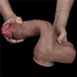 Lovetoy - Realistic Cocksucker Training Dildo - Platinum Silicone - 27cm — thumbnail 9