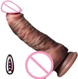 Velmio Dildo Met Zuignap en Vibrator - Telescopisch - Realistische Siliconen Dildo - Verwarmde Stotende Dildo - Met Afstandsbediening -Anaal/Vaginaal gebruik - Gay Hetero Sex Toys - 22cm Lang — thumbnail 1