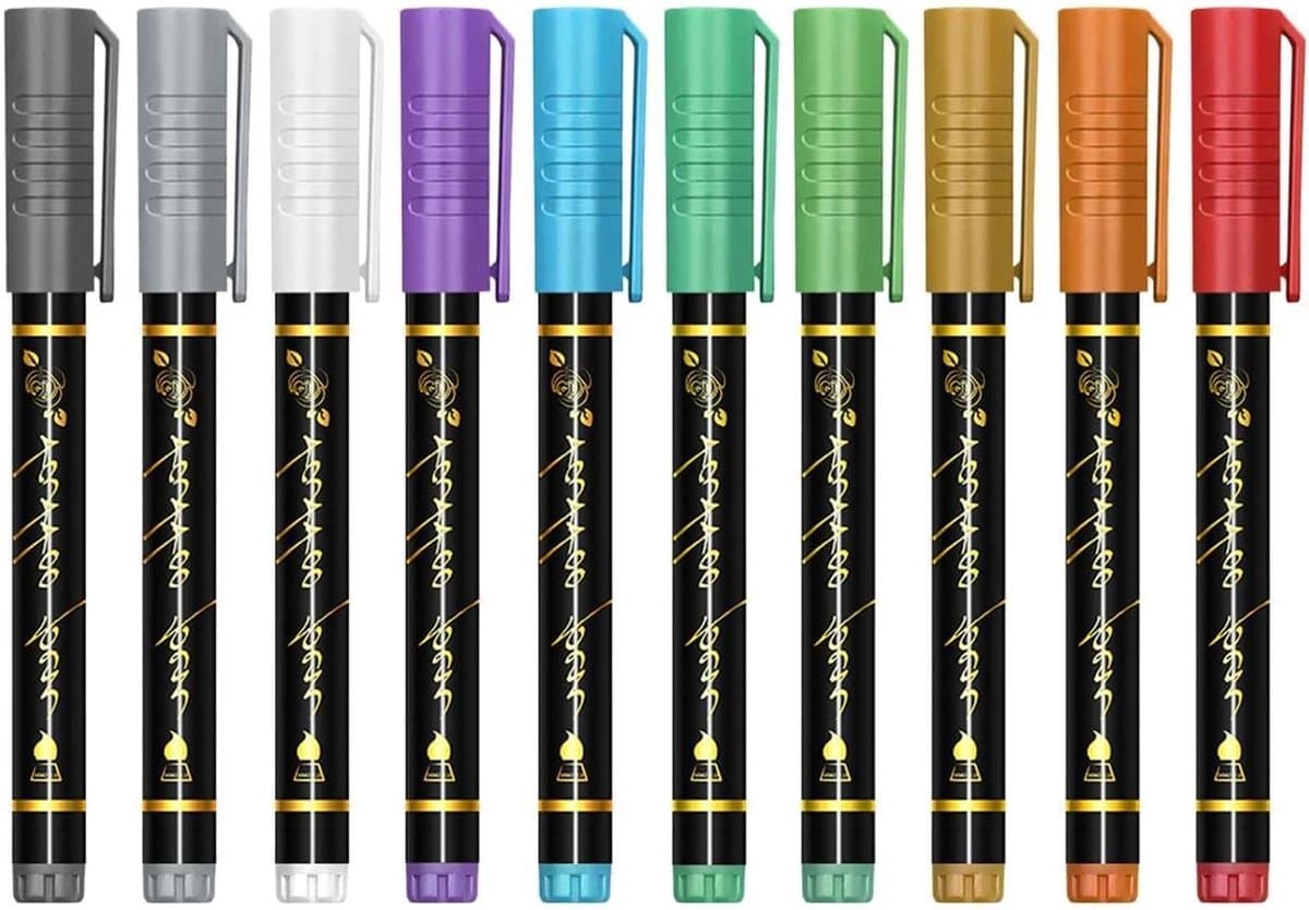 Body Paint Markers - Huidverf Stiften - Artistiek Tekenen - Huidvriendelijk Afwasbaar - 10 Kleuren - Levendig — afbeelding 1