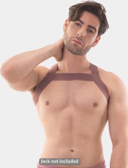 Barcode Berlin Harness Matt Pop Brownishpurple - MAAT L - Heren Clubwear - Harnas voor Man - Sexy Heren Harnas — thumbnail 4