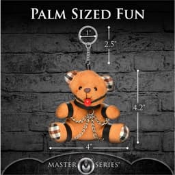 XR Brands AH118 - Gagged Teddy Bear Keychain - Brown — thumbnail 5