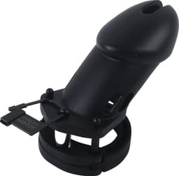 Banoch | Cockcage Black | siliconen | zwarte Chastity Cage met 5 ringen | medium / large — thumbnail 9