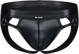 Cut4Men - Sexy Wetlook Jockstrap - Dungeon - Zwart M — thumbnail 4