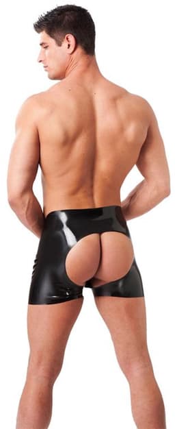 Rimba - Latex Boxershort met open achterkant - Zwart - Maat L — thumbnail 3