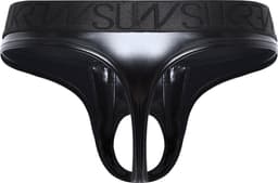 SUKREW Wet Look U-Style Classic Thong - MAAT S - Erotisch Heren Ondergoed - String voor Man - Sexy mannen String — thumbnail 2