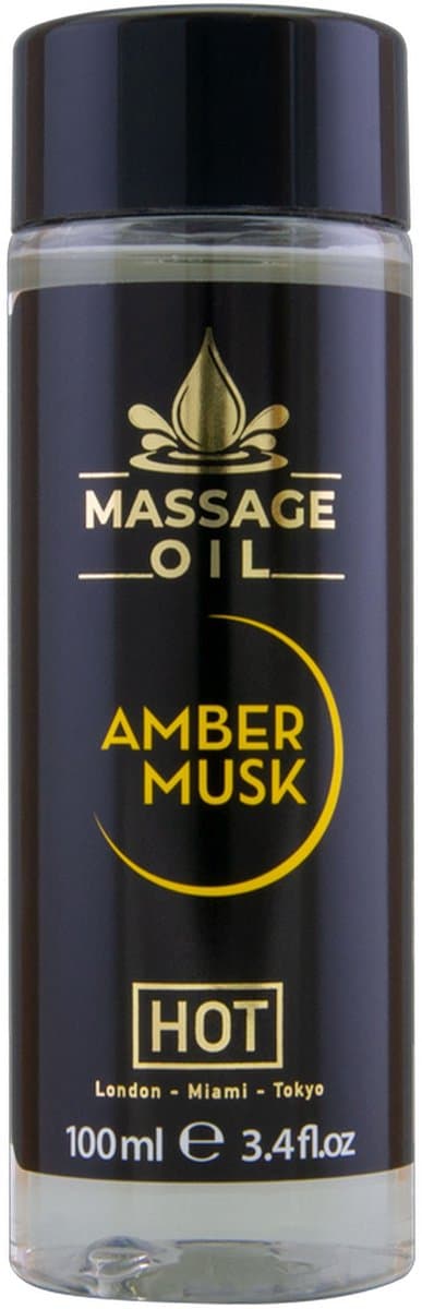 Hot - Amber & musk 100ml Massage olie - Transparant — afbeelding 1