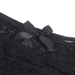 Zeloria Kanten Slip met Open Kruis – Zwart – Dames Lingerie Slip met Stretch – XL — thumbnail 6