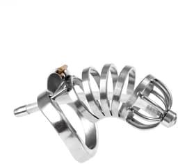 Fixxx - Valor - Kuisheidskooi met Holle Penisplug - Zilver - Twee Maten 50 mm — thumbnail 1