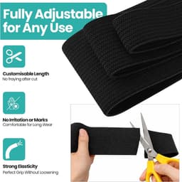 Elastische Band 75mm - 1 Meter - Elastiek voor Kleding, Tailleband, Naaien en Doe-het-zelf Knutselen - Zwart — thumbnail 3